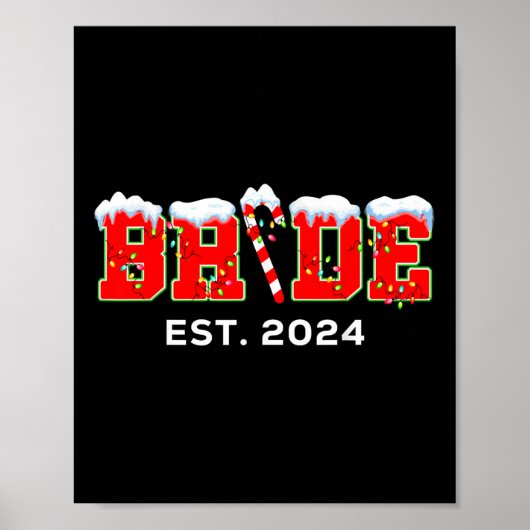 Bride Groom just Married Est 2024 Matching Christm Poster (Vorne)