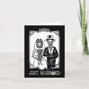 Bride Groom Just Married Skeleton Halloween Couple Karte