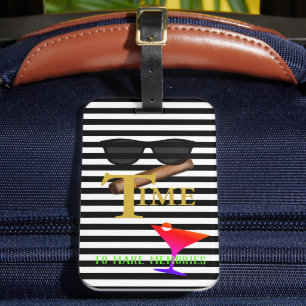 BRIDE & Groom Martini Cigar Bon Voyage Travel Gepäckanhänger