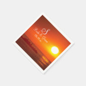 Bride Groom Monogram Date Beach Hochzeitssonne Sun Serviette (Ecke)