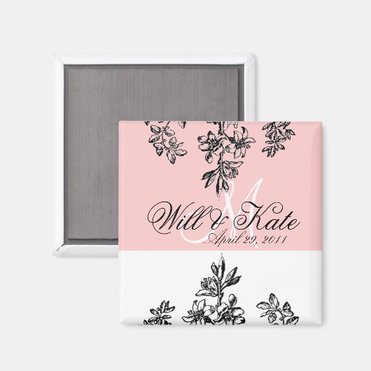 Bride & Groom Monogram Magnet (Vorderseite/Rückseite)