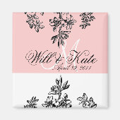 Bride & Groom Monogram Magnet (Vorne)