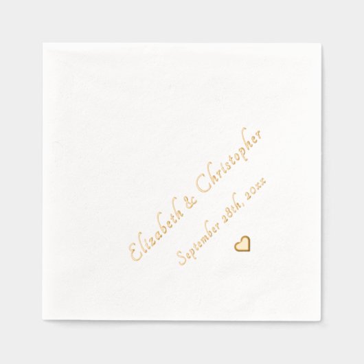 Bride Groom Monogram Weddate Party Cocktail Servietten Mit Folie (Vorderseite)