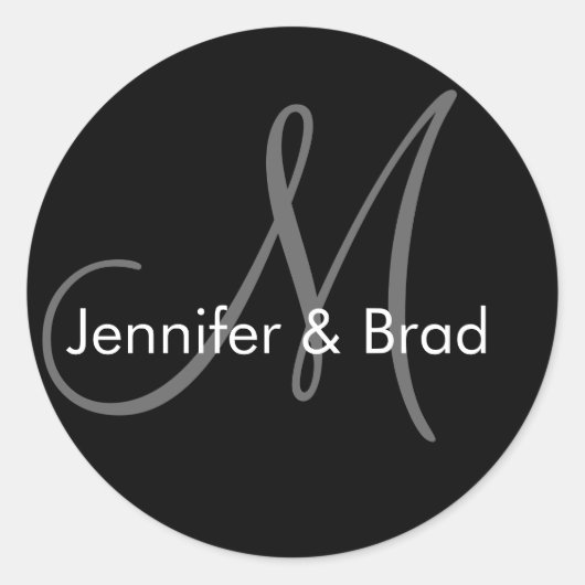 Bride Groom Names Monogram Wedding Sticker (Vorderseite)