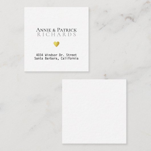 Bride Groom Names Wedding Card mit Adresse Mitteilungskarte (Vorne/Hinten)