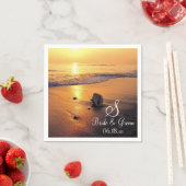 Bride Groom Personalisiert Monogram Wedding Date P Serviette (Beispiel)