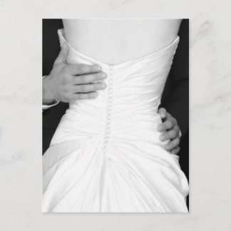 Bride Groom Schwarz-weißes Foto Elegant Rett Datum Ankündigungspostkarte