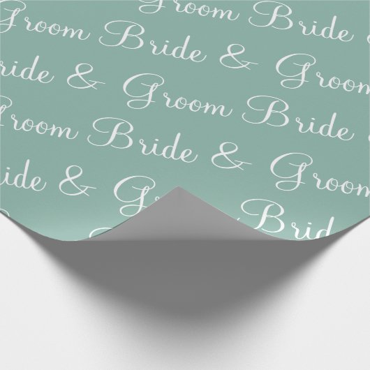 Bride Groom Script Polterabend Geschenkpapier (Ecke)