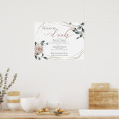 Bride Groom Signature Drinks Bar Menu Rosa 2 Poster (Küche)
