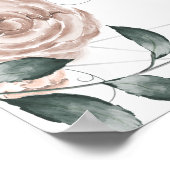 Bride Groom Signature Drinks Bar Menu Rosa Poster (Ecke)