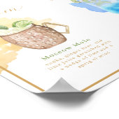 Bride & Groom Signature Drinks Watercolor Cocktail Poster (Ecke)