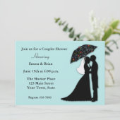 Bride Groom Silhouette Paare Dusche Einladung (Stehend Vorderseite)