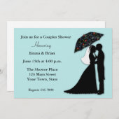 Bride Groom Silhouette Paare Dusche Einladung (Vorne/Hinten)