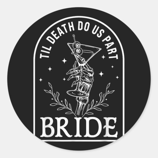 Bride Groom Skeleton Couple Matching Wedding Hallo Runder Aufkleber (Vorderseite)