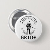 Bride Groom Skeleton Gothic Halloween Verlobung W Button (Vorne & Hinten)