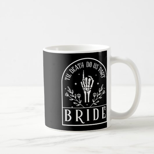 Bride Groom Skeleton Gothic Halloween Verlobung W Kaffeetasse (Rechts)