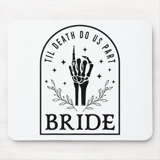 Bride Groom Skeleton Gothic Halloween Verlobung W Mousepad (Vorne)