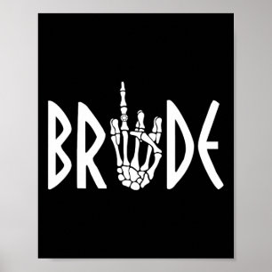 Bride Groom Skeleton Gothic Wedding Verlobung Hal Poster