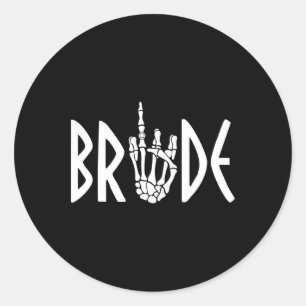 Bride Groom Skeleton Gothic Wedding Verlobung Hal Runder Aufkleber