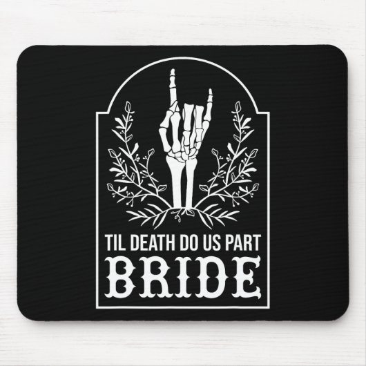 Bride Groom Skeleton Hand Paare Matching Wedding Mousepad (Vorne)