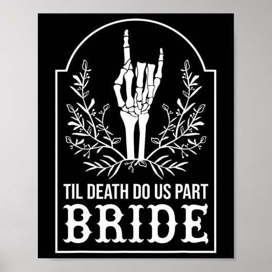 Bride Groom Skeleton Hand Paare Matching Wedding Poster (Vorne)