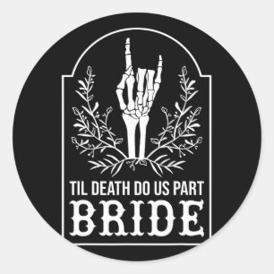 Bride Groom Skeleton Hand Paare Matching Wedding Runder Aufkleber