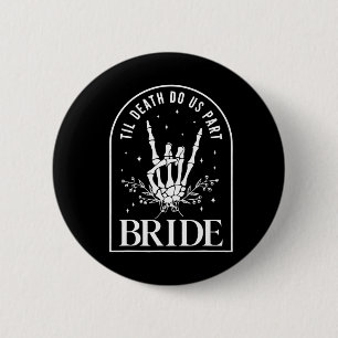 Bride Groom Skeleton Rock Hand Paare Wedding Hal Button