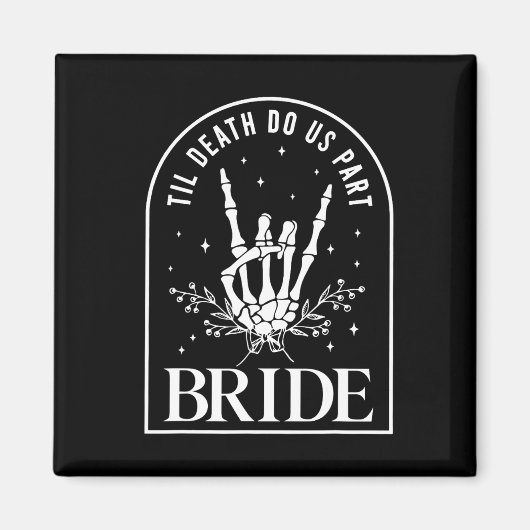 Bride Groom Skeleton Rock Hand Paare Wedding Hal Magnet (Vorne)