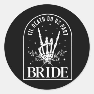 Bride Groom Skeleton Rock Hand Paare Wedding Hal Runder Aufkleber