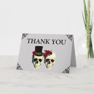 Bride & Groom Skull Hochzeit Danke Karte