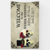 Bride & Groom Skull Hochzeitsbanner Banner (Vertikal)