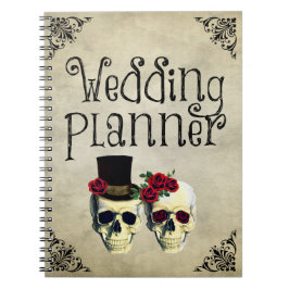 Bride & Groom Skull Wedding Planner Notebook Notizblock