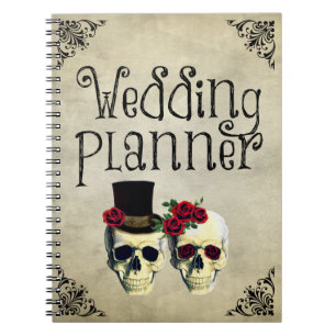 Bride & Groom Skull Wedding Planner Notebook Notizblock