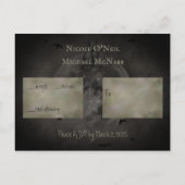 Bride & Groom Skull Wedding RSVP Card Einladungspostkarte (Rückseite)