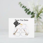 BRIDE & GROOM Snowman Ankündigungspostkarte (Stehend Vorderseite)