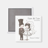 Bride & Groom Speichern Sie das Datum der Magnete Magnet (Vorderseite/Rückseite)