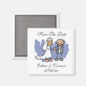 Bride Groom speichert den Individuelle Name Datums Magnet (Vorderseite/Rückseite)