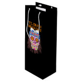 Bride & Groom Sugar Skulls bis zum Tod tun uns Par Geschenktüte Für Weinflaschen (Vorderseite Schrägansicht)