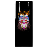 Bride & Groom Sugar Skulls bis zum Tod tun uns Par Geschenktüte Für Weinflaschen (Vorderseite)