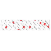 Bride Groom Table Red Hearts Kurzer Tischläufer (Horizontal)