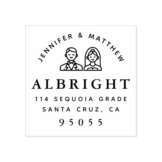 Bride & Groom The Future Mr & Mrs. Rücksendeadress Gummistempel (Prägung)