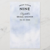 Bride Groom Trivia Cloud 9 Brautparty Elegant Flyer (Hinten)
