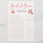 Bride Groom Trivia Valentine Bridal Shower Elegant Flyer (Vorne)