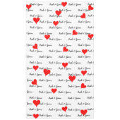 Bride Groom Typografie Red Hearts Tischdecke (Vorderseite)