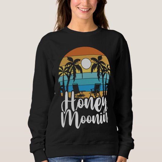 Bride Groom Vacation Newlywed Honeymoon Retro Hone Sweatshirt (Vorderseite)