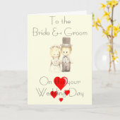 BRIDE & GROOM WEDD CARD KARTE (Gelbe Blume)