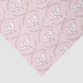 Bride Groom Wedding Date Embossed Herz Seidenpapier (Detail)