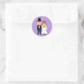 Bride & Groom Wedding Lila Polka Dot Stickers (Tasche)