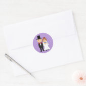 Bride & Groom Wedding Lila Polka Dot Stickers (Umschlag)