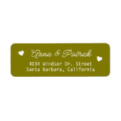 Bride Groom Wedding Mailing Olive Rücksendeadresse (Vorne)